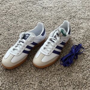 Adidas Samba White and Purple Sneakers